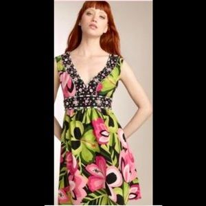 Nanette Lepore silk beaded dress floral